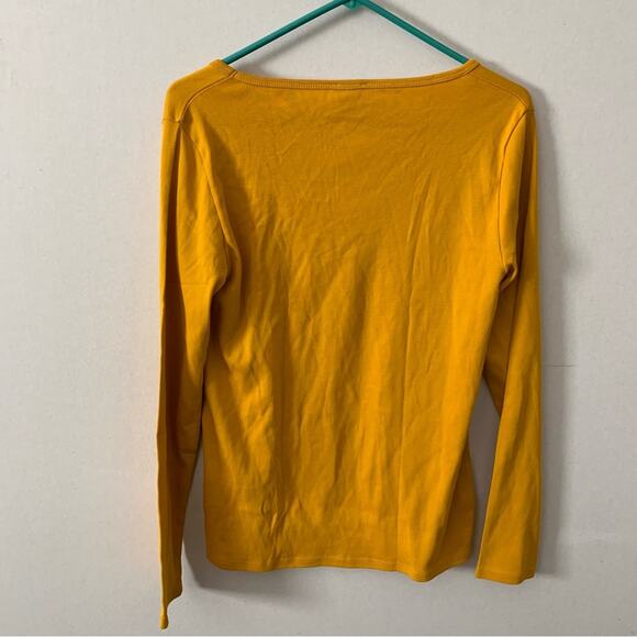 NWT JCrew Factory Fine Rib Scoop Neck Yellow Long Sleeve - Picture 4 of 4